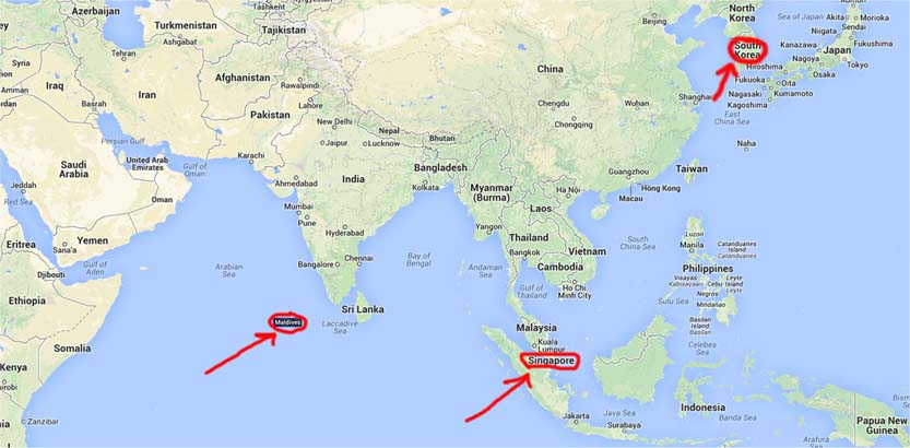 P001s Location Of Maldives And Singapore 